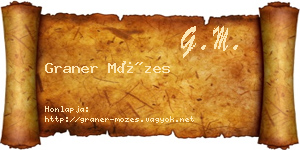 Graner Mózes névjegykártya